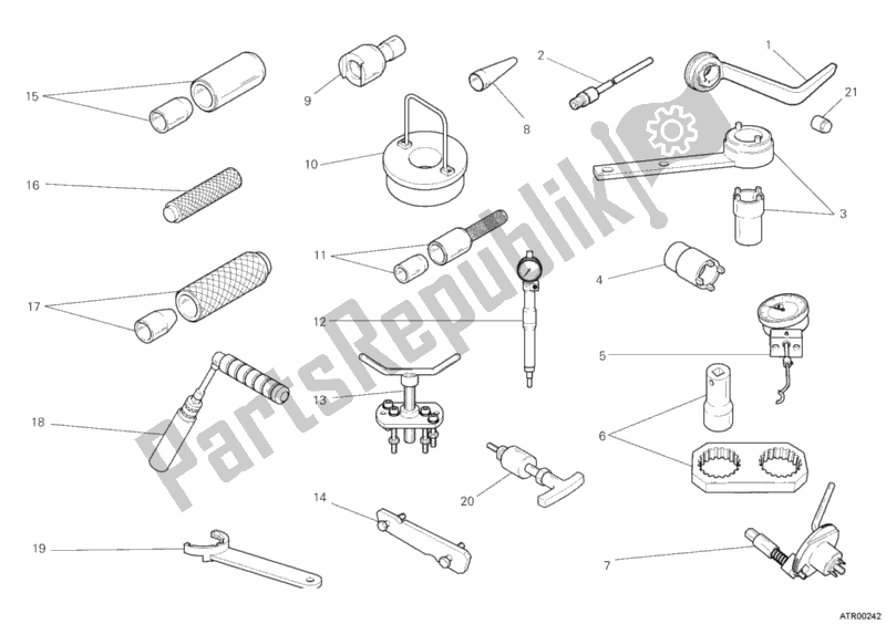 Alle onderdelen voor de Werkplaatsgereedschap, Motor Ii van de Ducati Diavel USA 1200 2012